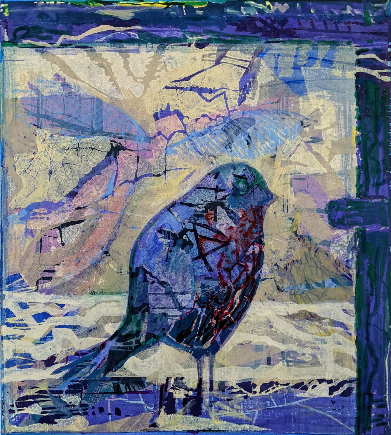 Vogel und Engel am Fenster · 03/2024